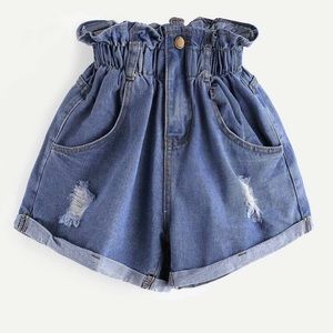 Plus Denim high waisted shorts